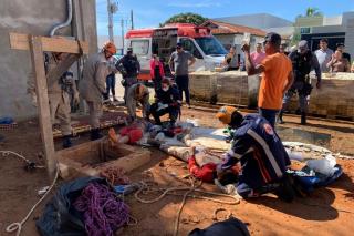 Corpo de Bombeiros resgata vítimas de intoxicação por gases em obras de cisterna no interior de MT