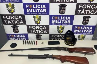 Força Tática prende homem por violência doméstica e disparo de arma em residência
